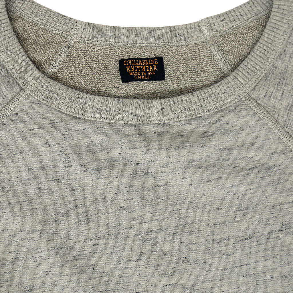 Long Sleeve Streaky French Terry Crew Neck Raglan Sweatshirt - Hay