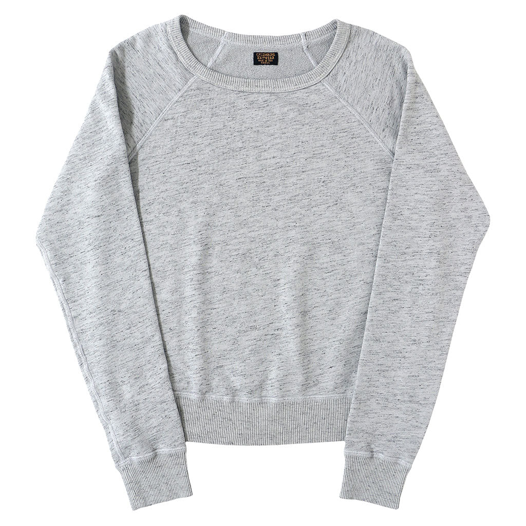 Long Sleeve Streaky French Terry Crew Neck Raglan Sweatshirt - Frost