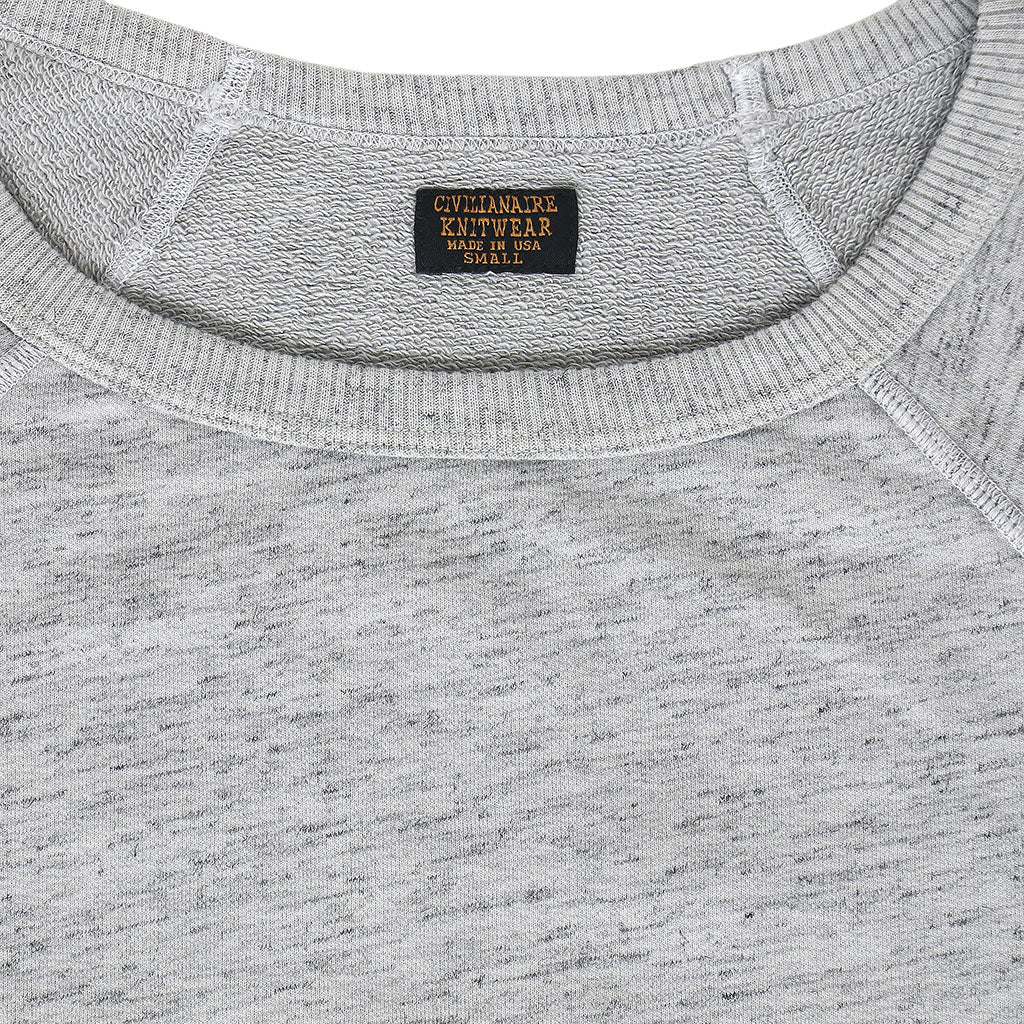 Long Sleeve Streaky French Terry Crew Neck Raglan Sweatshirt - Frost