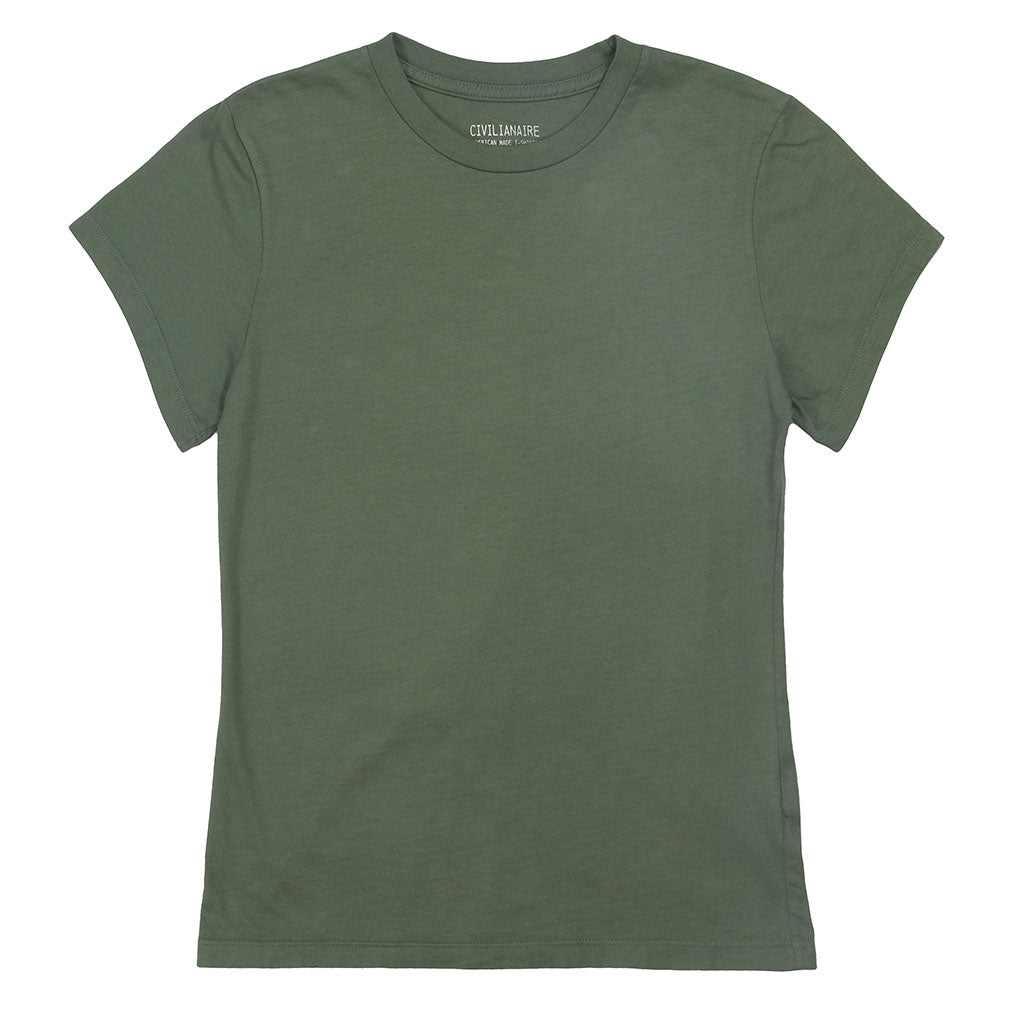 Women's Crew Neck Short Sleeve Tee - Old Olive