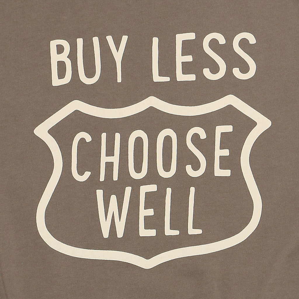 "BUY LESS  CHOOSE WELL" Women's Crew Neck Short Sleeve Tee - Grain