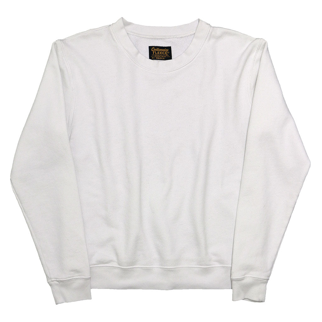 Long Sleeve 17.5 oz Fleece Women's Crewneck Sweatshirt - White