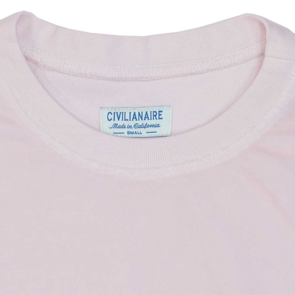 Long Sleeve Women's Crewneck Velour Sweatshirt - Buff Pink