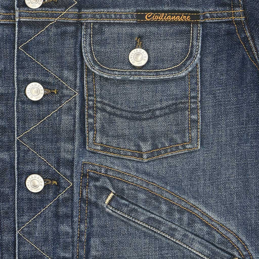 5 Pocket 13.5 oz Japanese Denim Ranch Jacket - Light Vintage Wash