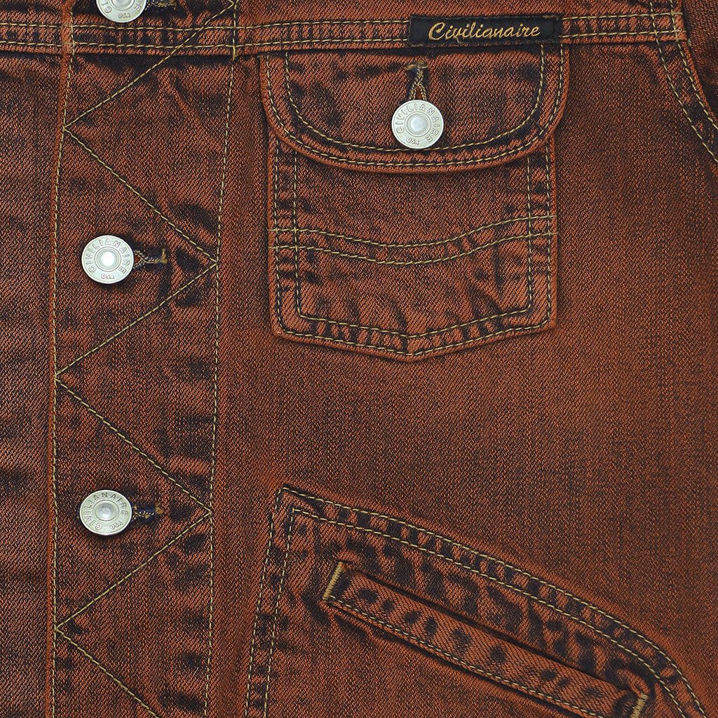 Pocket 12.4 oz Denim Ranch Jacket - Orange Memphis Wash