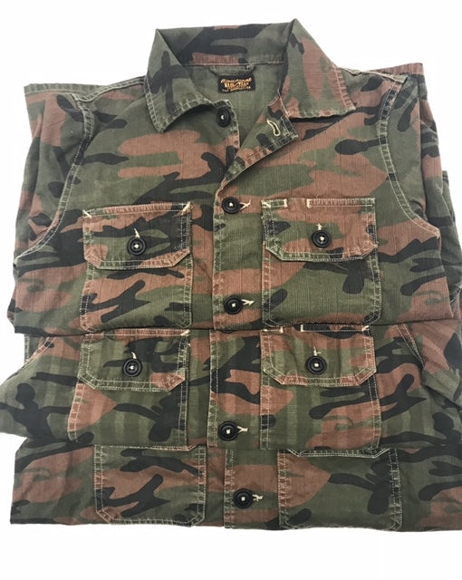 2 Pockets Cotton Erika Jacket - Camouflage ARMY OLIVE
