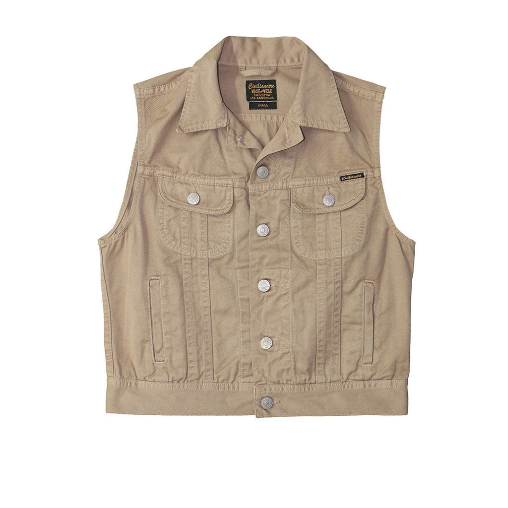 5 Pocket Twill Rider Vest - Fawn