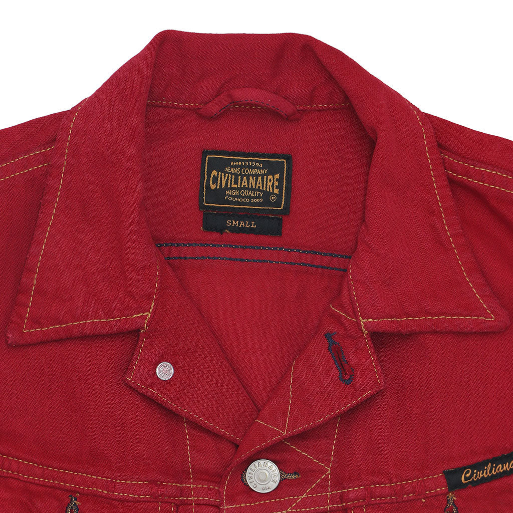 Pocket 12.4 oz Denim Ryder Vest - Red Macon Wash