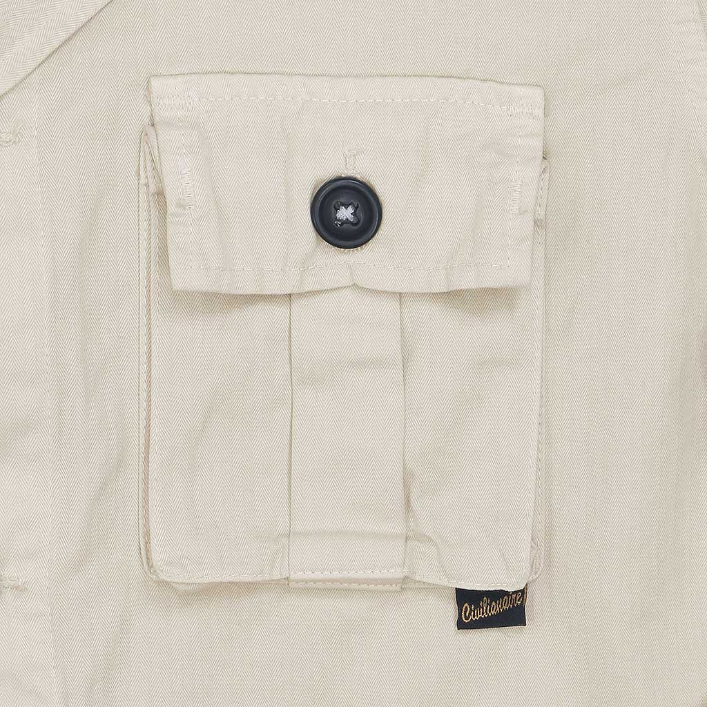 4-Pocket Cotton Herringbone Peace Jacket - Ash