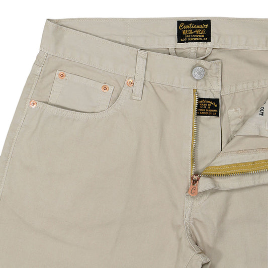 5-Pocket Slim Fit Twill Pants - Ash