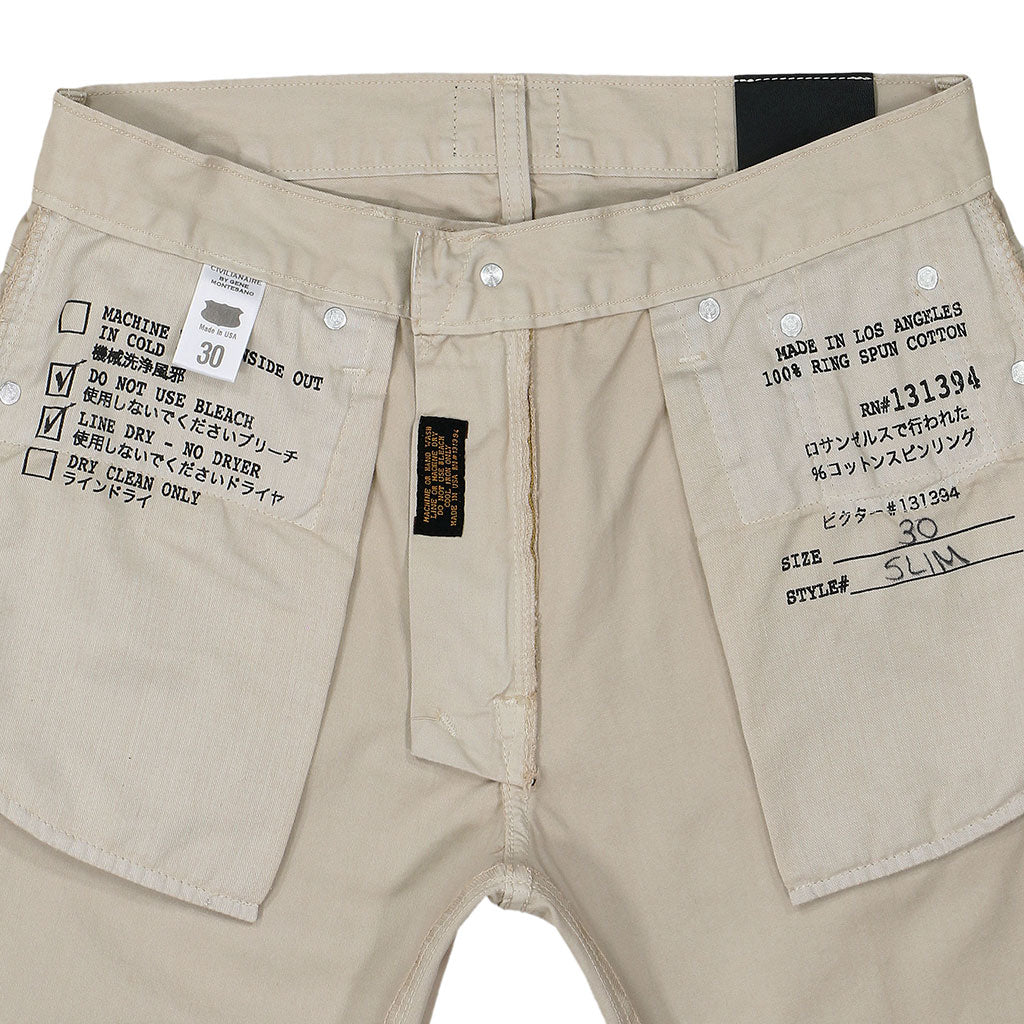 5-Pocket Slim Fit Twill Pants - Ash