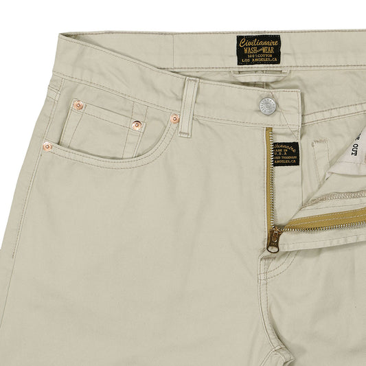 5-Pocket Slim Fit Twill - Pale Beige