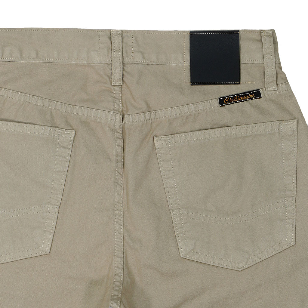5-Pocket Slim Fit Twill Pants - Stone