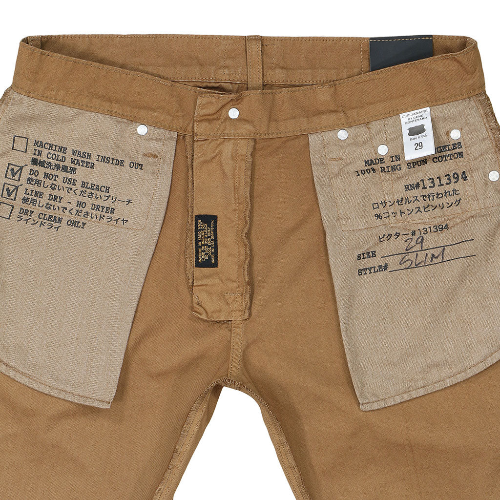 5-Pocket Slim Fit Twill Pants - Kindling