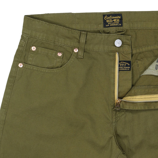 5-Pocket Slim Fit Twill - Camoflage Green