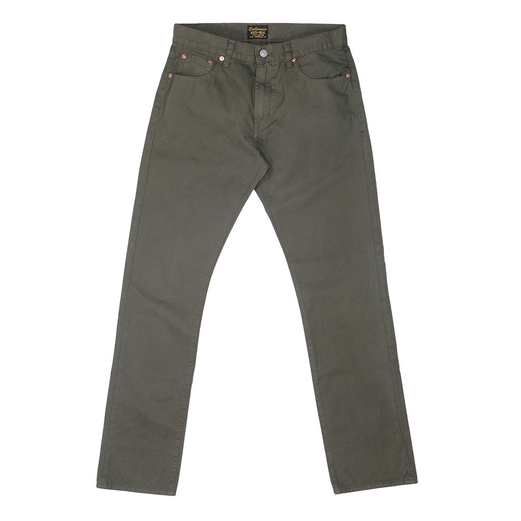 5-Pocket Slim Fit Twill Pants - Olive Khaki