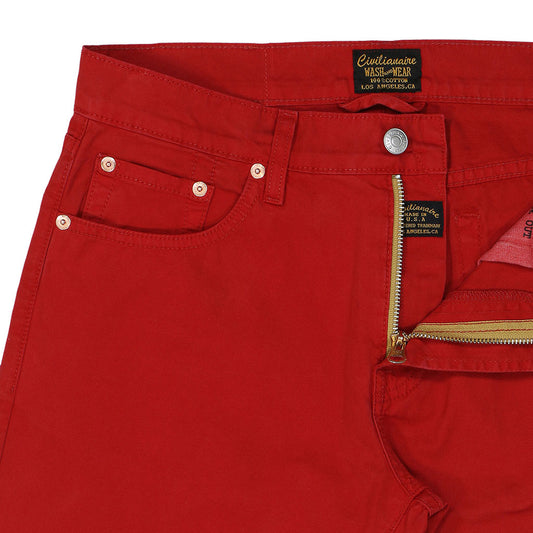 5-Pocket Slim Fit Twill - Brick Red