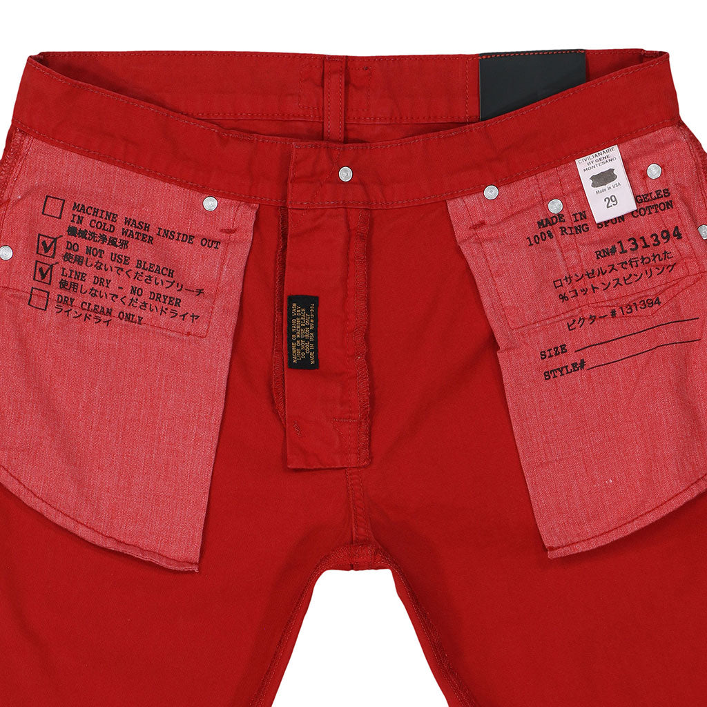 5-Pocket Slim Fit Twill - Brick Red