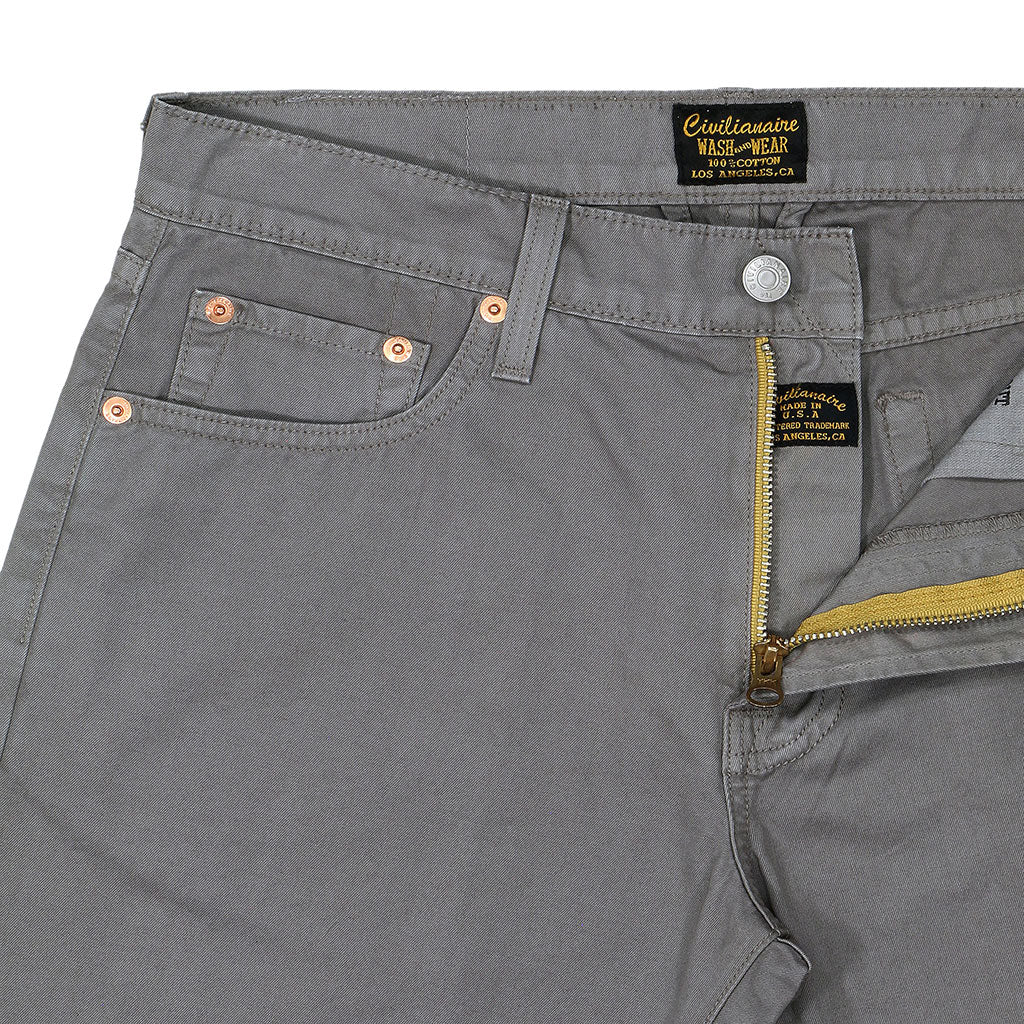 5-Pocket Slim Fit Twill Pants - Sterling