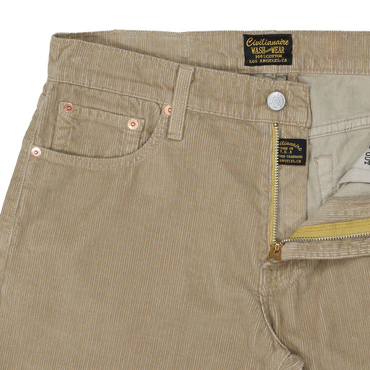 5-Pocket Slim Fit Corduroy Pants - Sand Paper