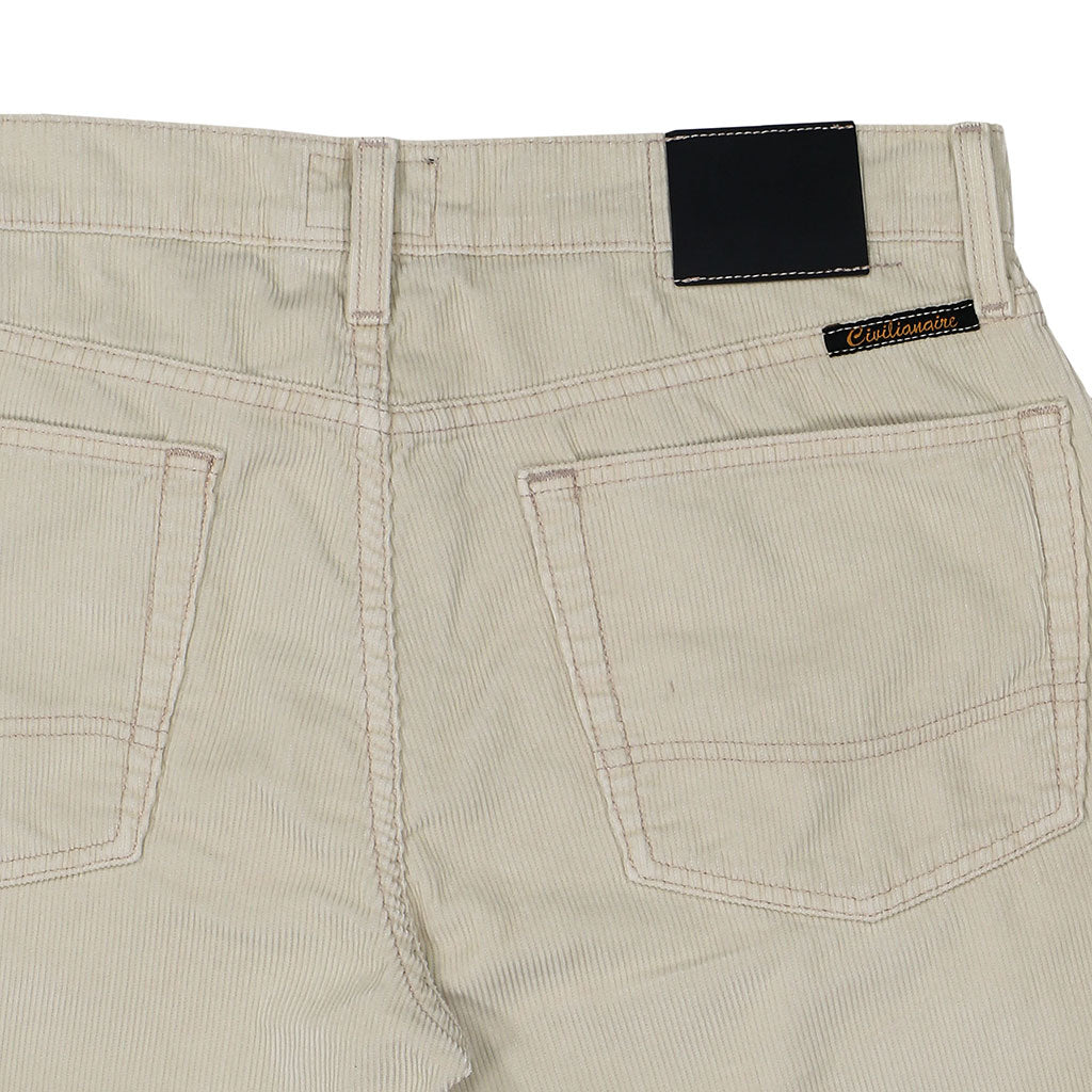 5-Pocket Slim Fit Corduroy Pants - Pale Beige