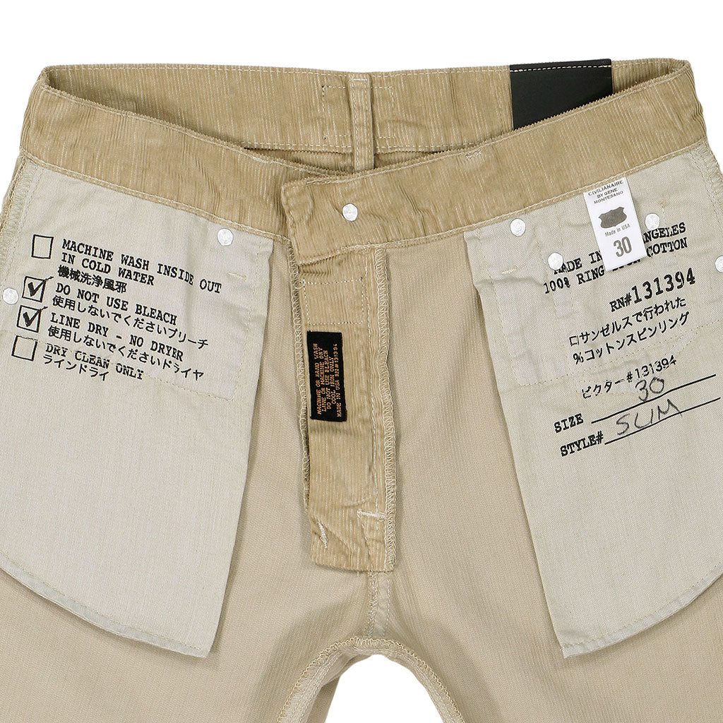5-Pocket Slim Fit Corduroy Pants - Stone Age