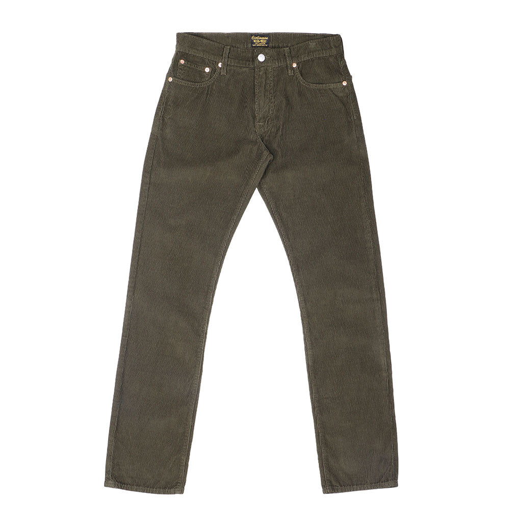 5-Pocket Slim Fit Corduroy Pants - Dark Army Green