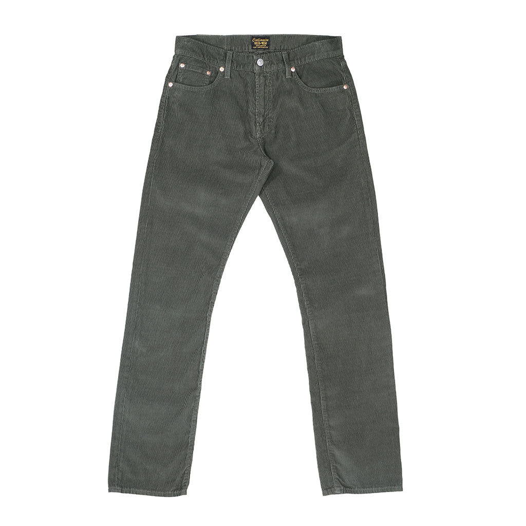 5-Pocket Slim Fit Corduroy Pants - Smoke Green