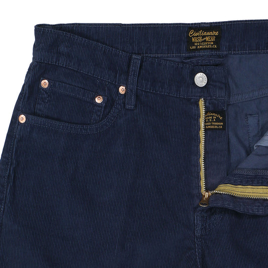 5-Pocket Slim Fit Corduroy Pants - Indigo