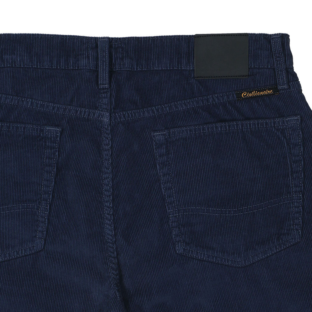 5-Pocket Slim Fit Corduroy Pants - Indigo