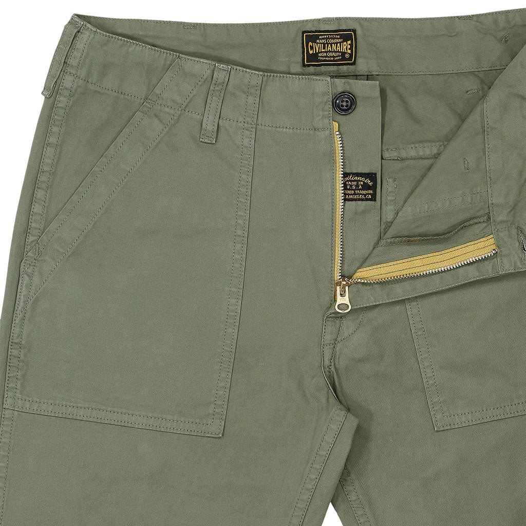 4 Patch Pocket Military Fatigue Pants RC Twill - Bottle Green