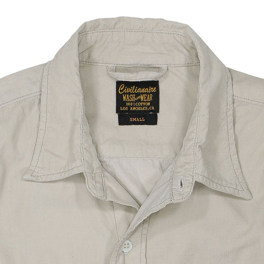 Long Sleeve Notch Flap Shirt 28-Wale Light Weight Corduroy - Ash