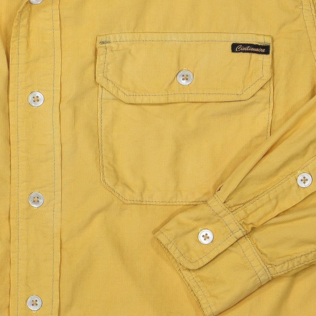 Long Sleeve Notch Flap Shirt 28-Wale Light Weight Corduroy - Dijon