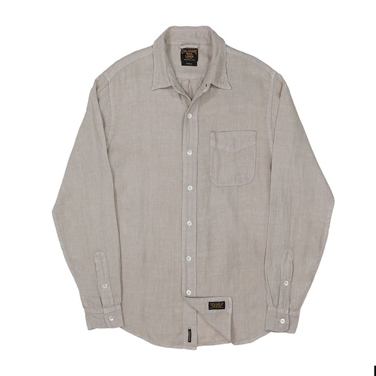Long Sleeve 1 Pocket Shirt Linen - Stone