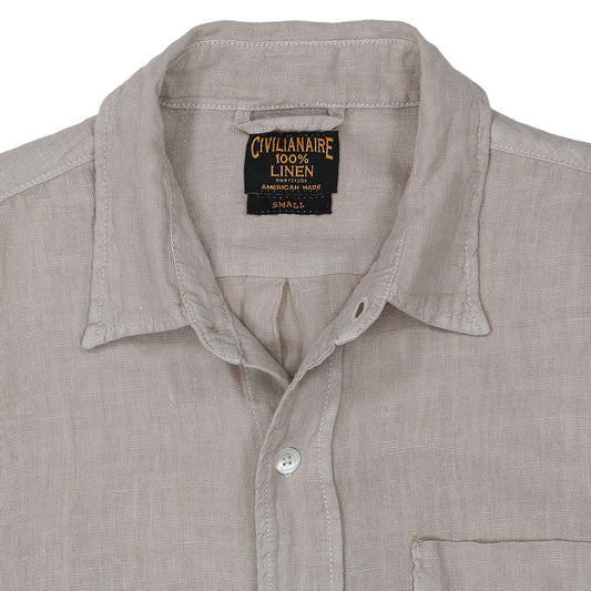Long Sleeve 1 Pocket Shirt Linen - Stone