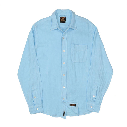 Long Sleeve 1 Pocket Shirt Linen - Bright Blue