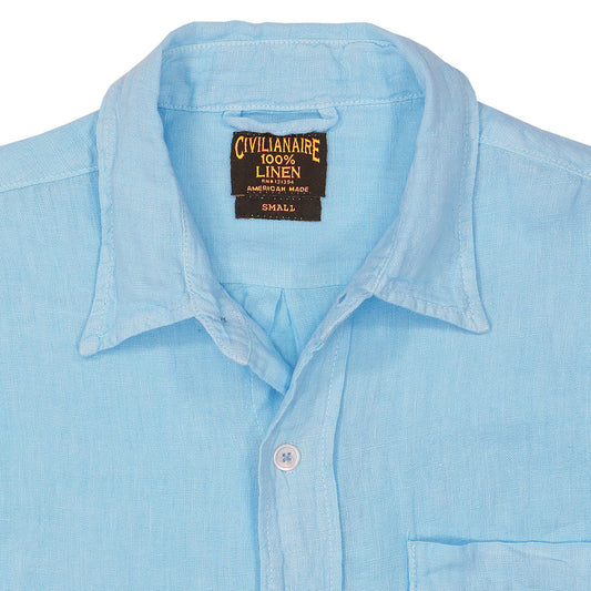 Long Sleeve 1 Pocket Shirt Linen - Bright Blue