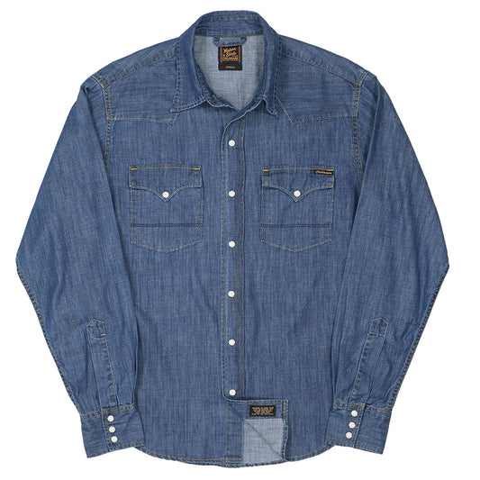 Long Sleeve 2-Pocket Western Shirt 6.5 oz. Chambray  - Medium Vintage