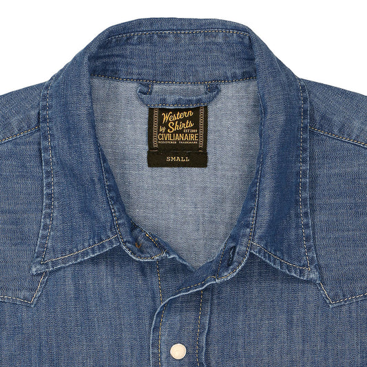 Long Sleeve 2-Pocket Western Shirt 6.5 oz. Chambray  - Medium Vintage