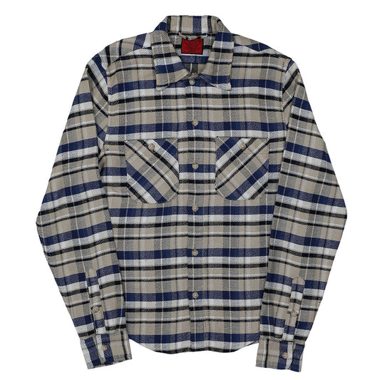 Long Sleeve 2 Pocket Shirt / JAPANESE COTTON Flannel - Tan/Black