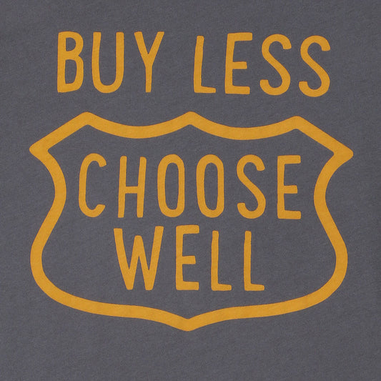 "Buy Less, Choose Well" Short Sleeve Men's Tee - Heather Grey Mouse