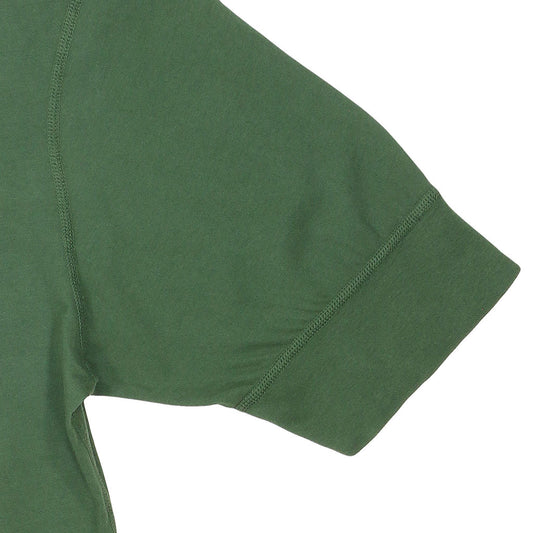 Short Sleeve Banded Henley - 40's Lightweight Cotton - Bottle Green