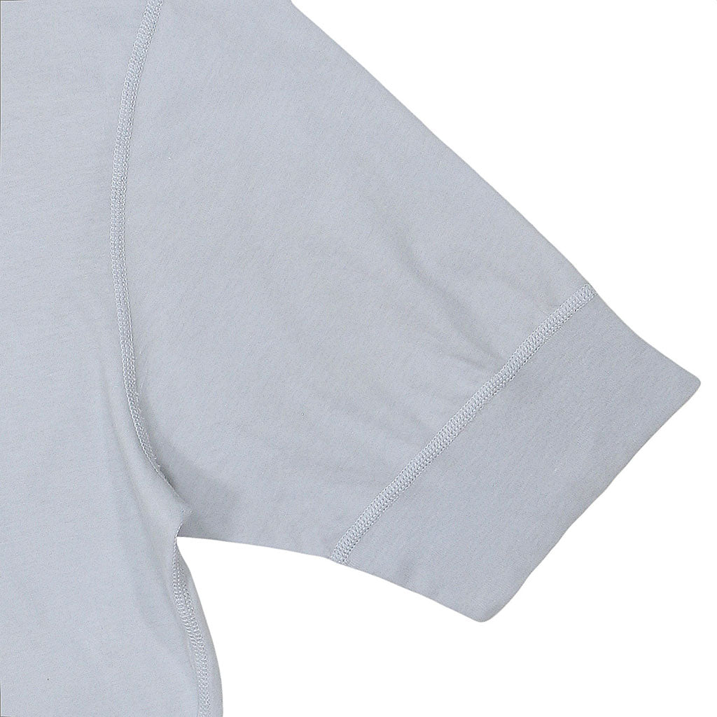 Short Sleeve Banded Henley - 40's Lightweight Cotton - Frost