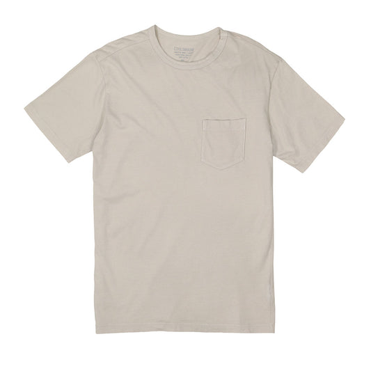 Crew Neck Short Sleeve 1 Pocket Tee - Stone