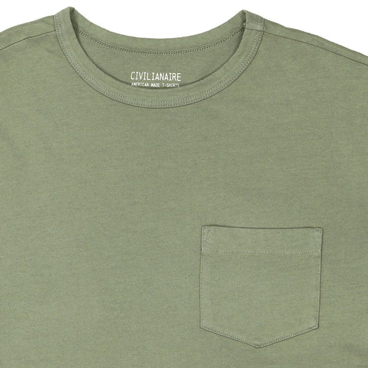 Crew Neck Short Sleeve 1 Pocket Tee - Celadon