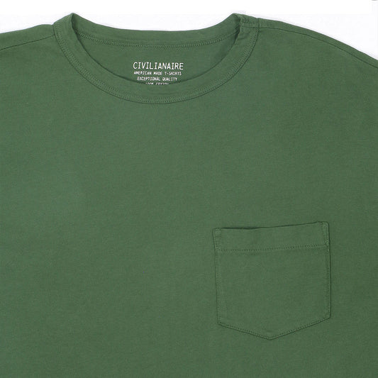 Crew Neck Short Sleeve 1 Pocket Tee - Bottle Green