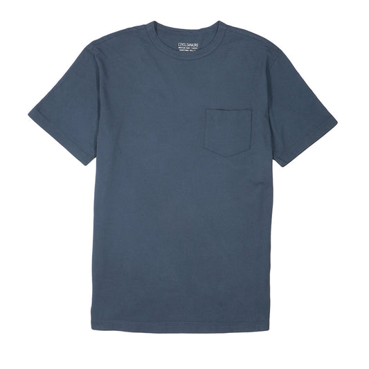 Crew Neck Short Sleeve 1 Pocket Tee - Moon