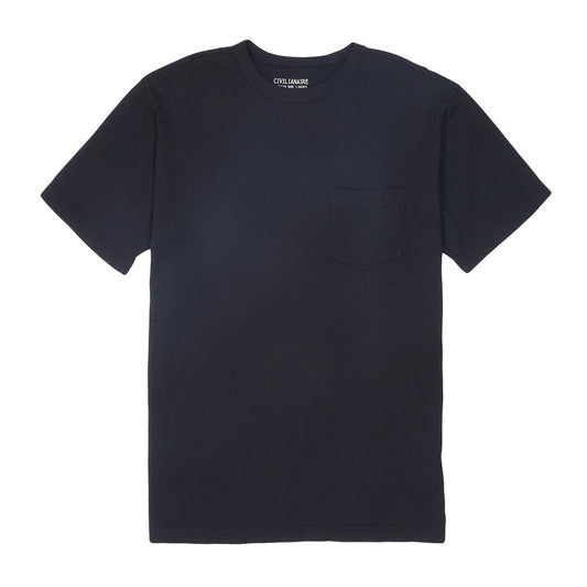 Crew Neck Short Sleeve 1 Pocket Tee - Black Coal