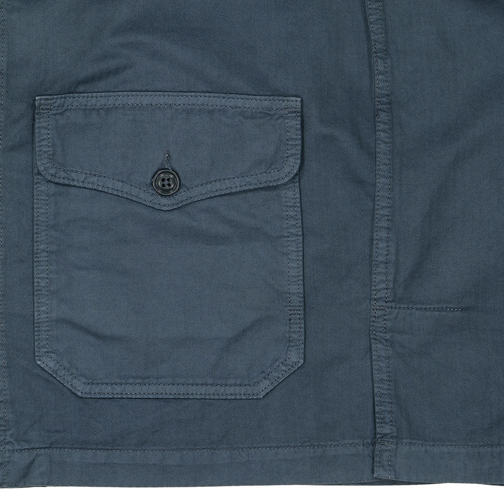 4 Pocket Herringbone V-Flap Field Jacket - Moon