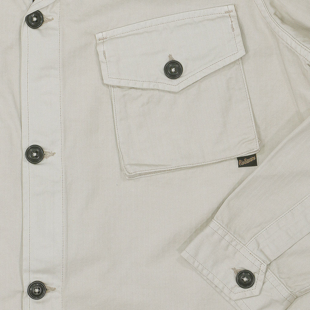 3 Pocket Herringbone Cotton Officer Jacket - Ash